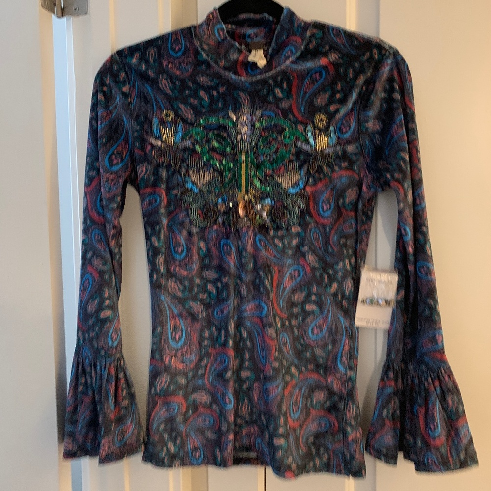 NWT WOMENS FREE PEOPLE LONG SLEEVE TOP, SHIRT SZ S